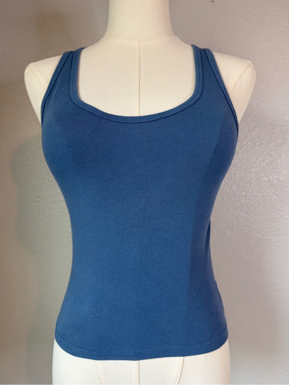 American Eagle Blue Cutout Back Tank Top Size Small Sleeveless Basic